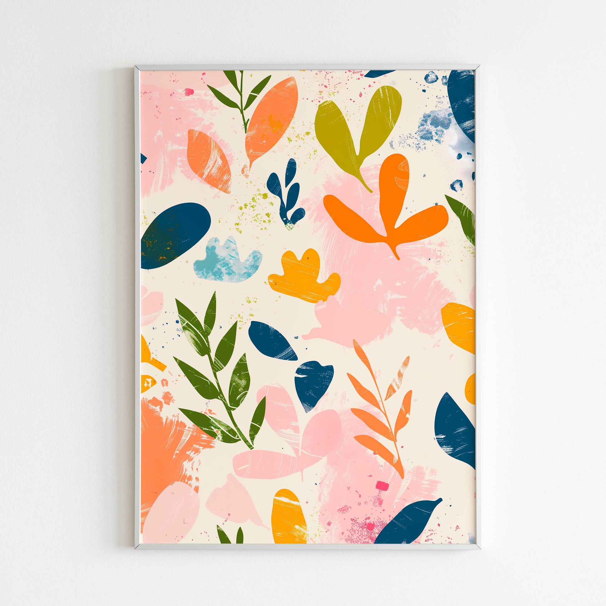 Abstract Botanical - Printed Wall Art / Poster. This eye-catching abstract poster showcases botanical elements in a modern style. Arrives ready to hang.