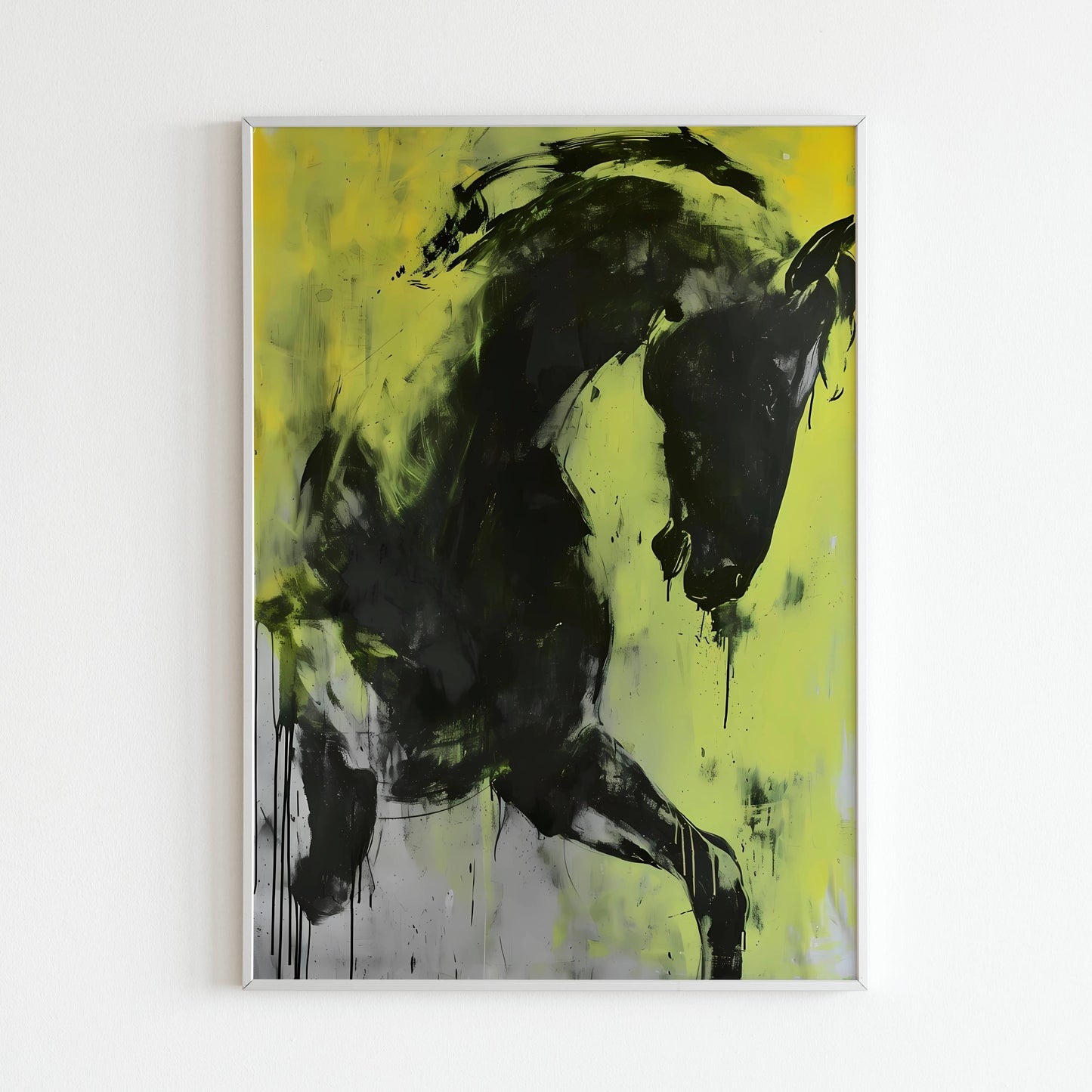 Minimalist Horse - Printed Wall Art / Poster. This beautiful minimalist poster showcases a horse in a simple yet elegant style. Arrives ready to hang.