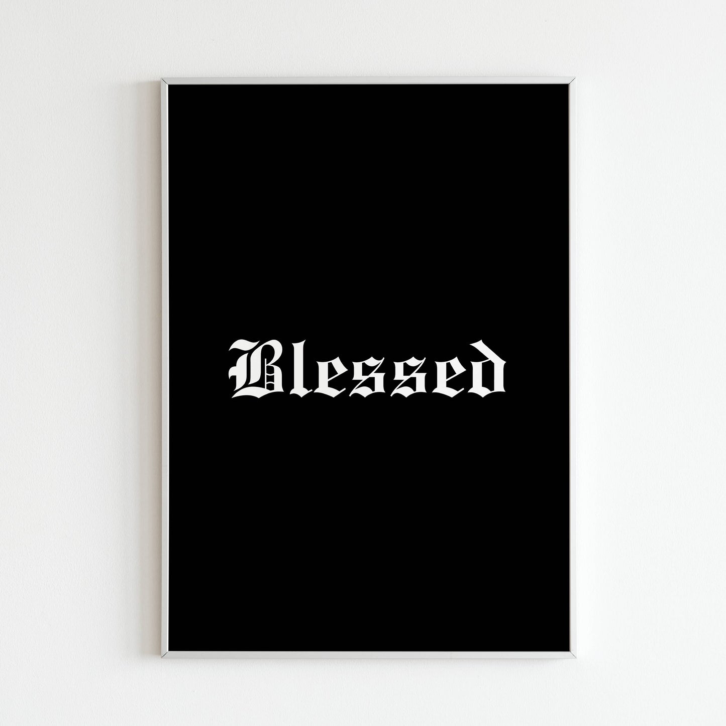 Downloadable "Blessed" art print for a message of gratitude.