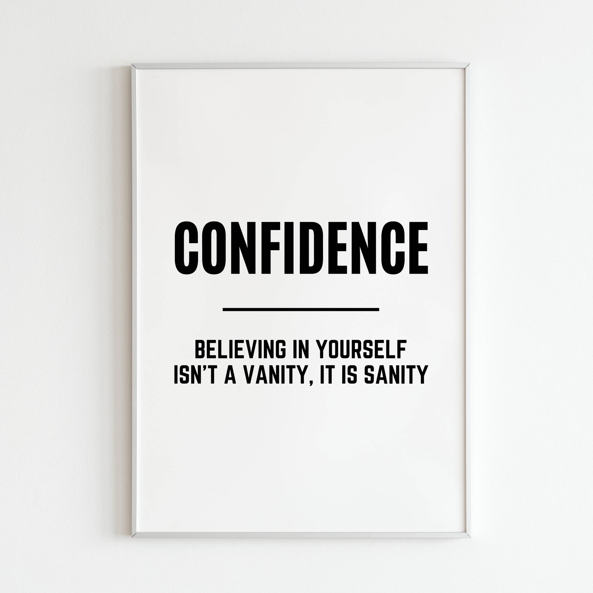 Downloadable "Confidence meaning" art print to define confidence.