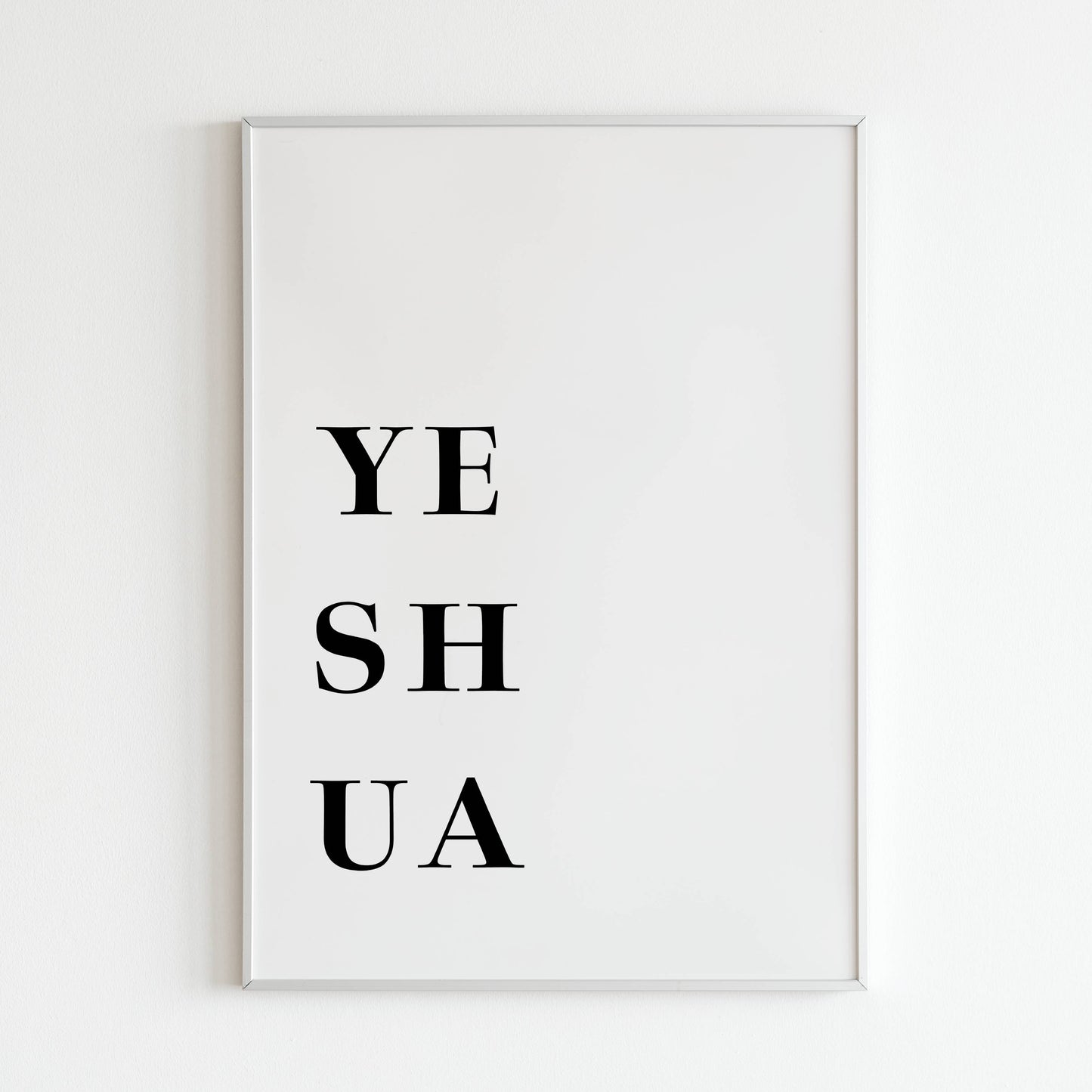 Downloadable "YESHUA" wall art for a message of faith.