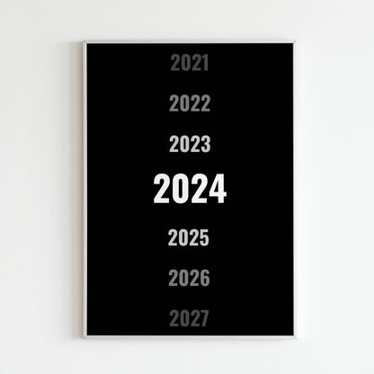 Downloadable "2024" wall art to mark the year.