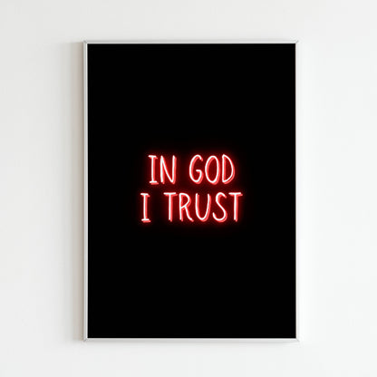 Downloadable "In God I Trust" wall art for a message of faith (duplicate from previous list).