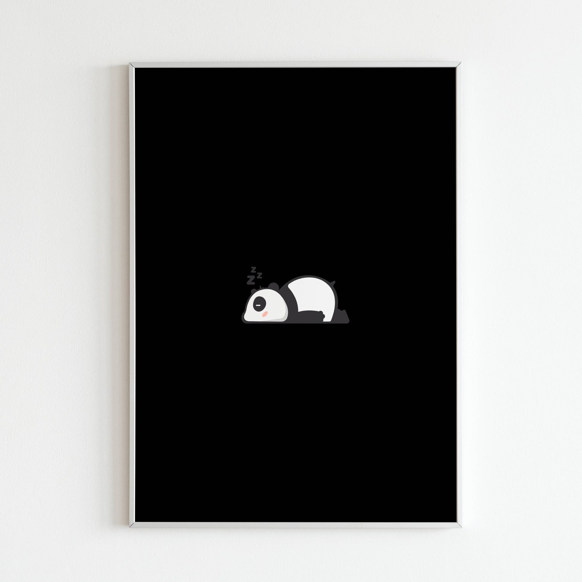 Downloadable "Lazy panda" wall art for a humorous and relatable piece.