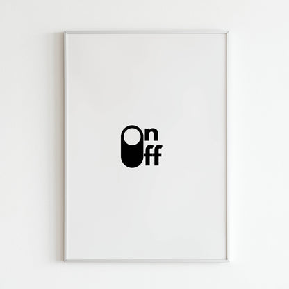 Downloadable "On Off" art print for a playful and functional piece.