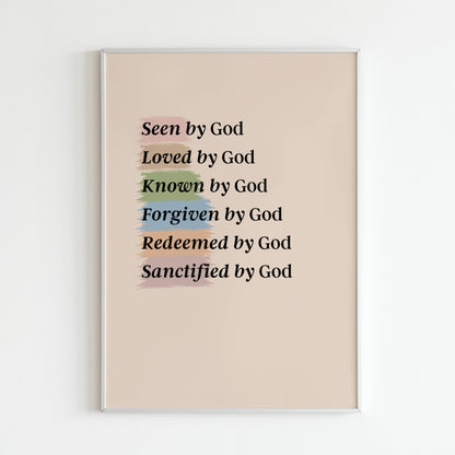 Downloadable "God Affirmations" wall art for daily faith affirmations.