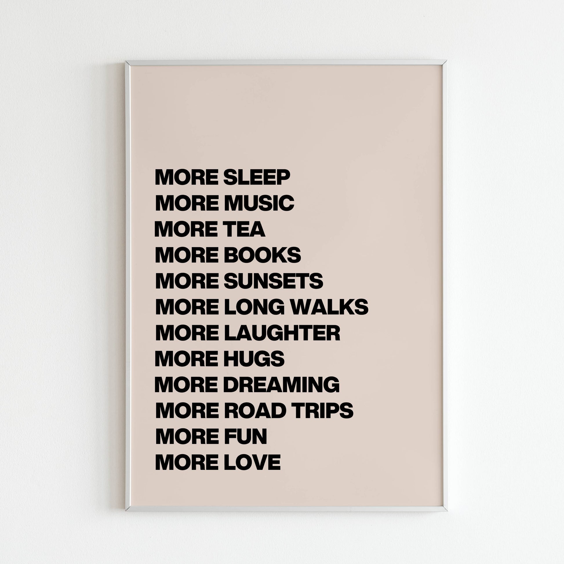 Downloadable typography wall art promoting relaxation and self-care