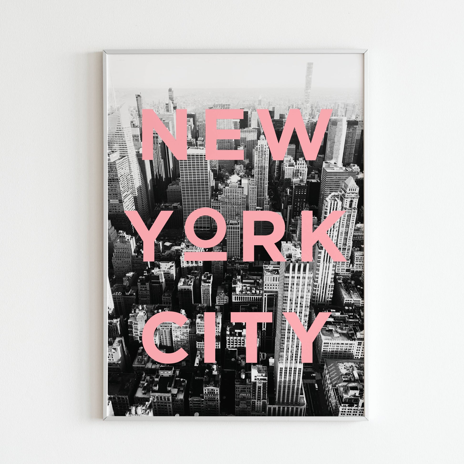 Downloadable typography art print celebrating New York City