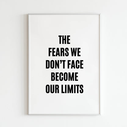 Downloadable inspirational wall art with a message of overcoming fears