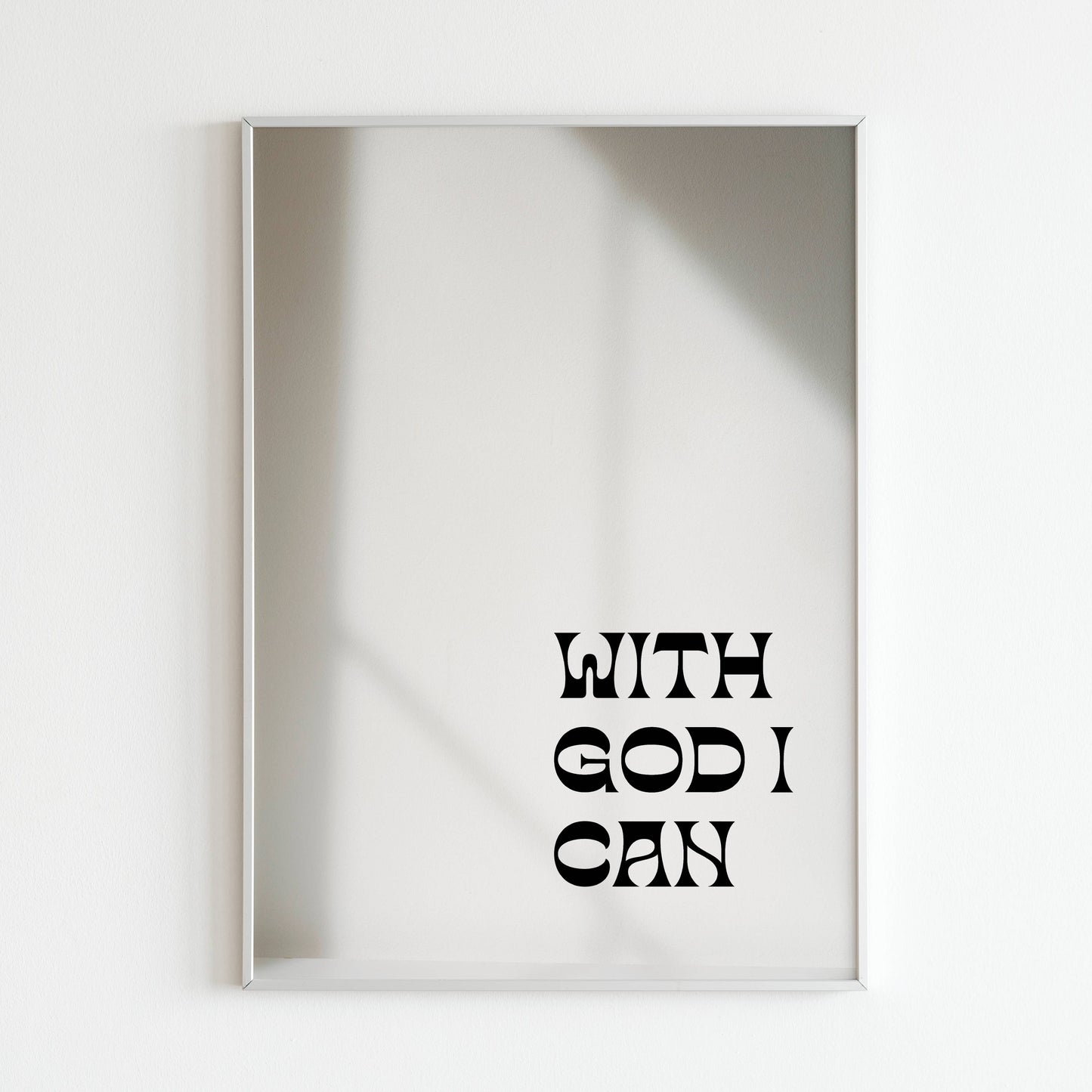 Downloadable typography wall art with a message of faith