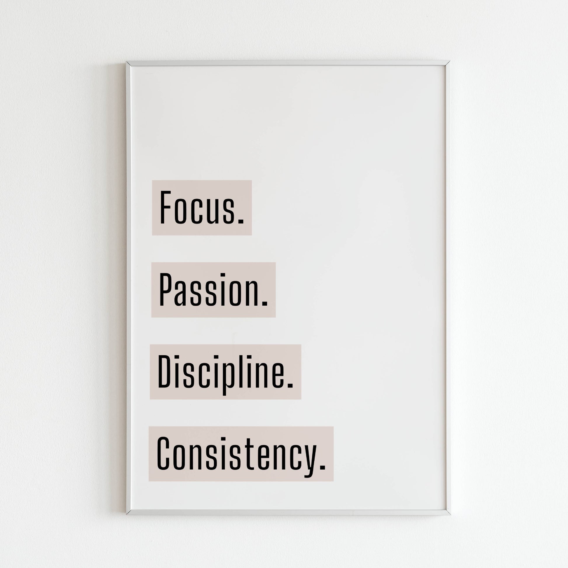 Downloadable inspirational wall art promoting key elements for success