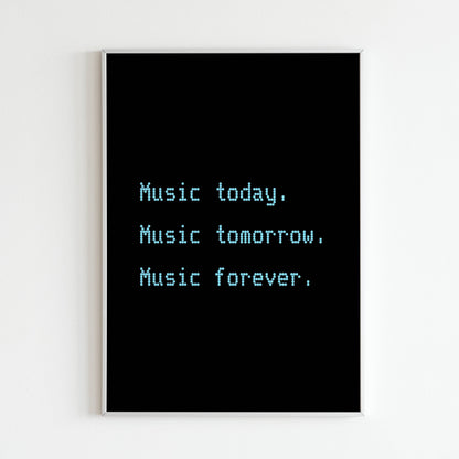 Downloadable typography wall art celebrating the power of music