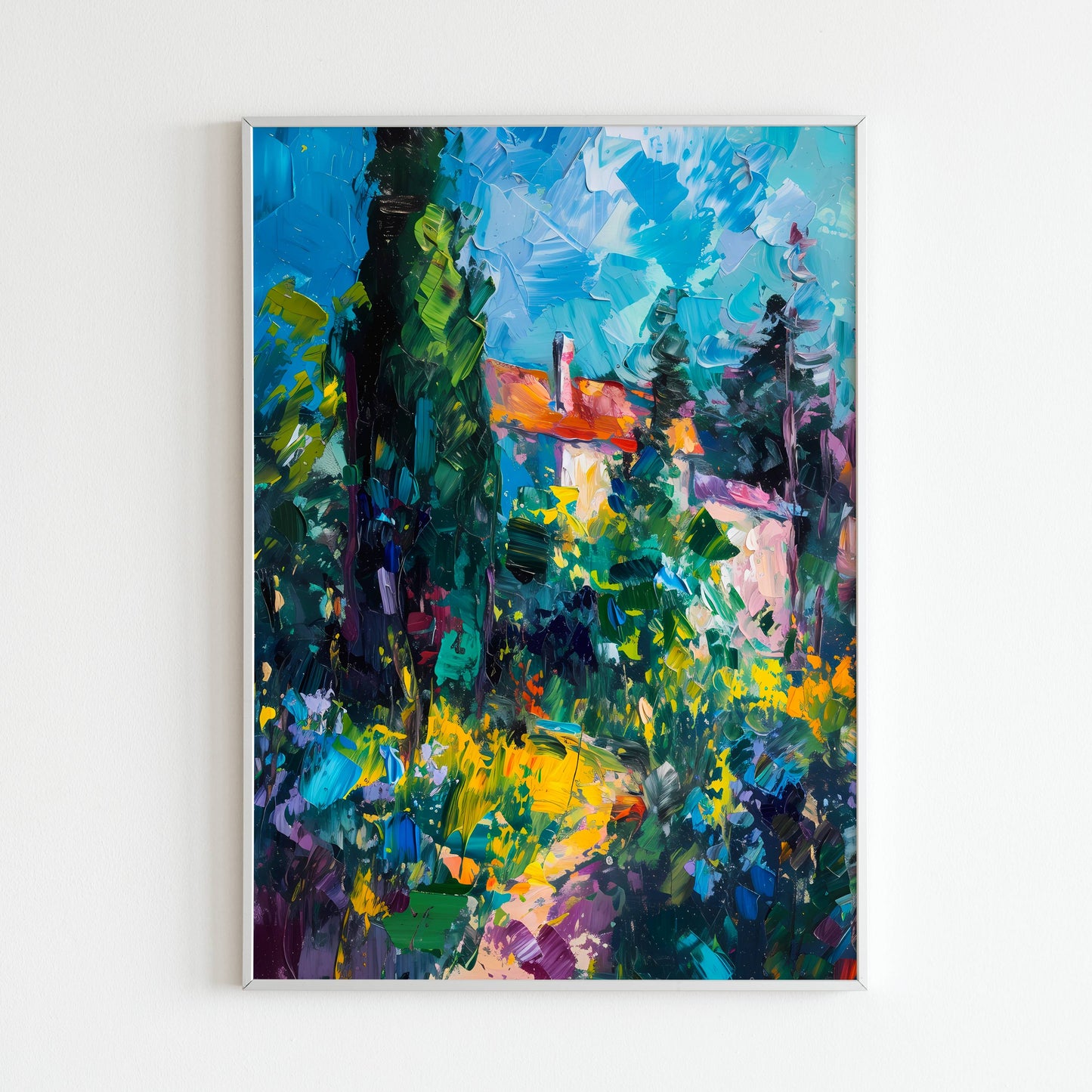Downloadable abstract art print of the French countryside