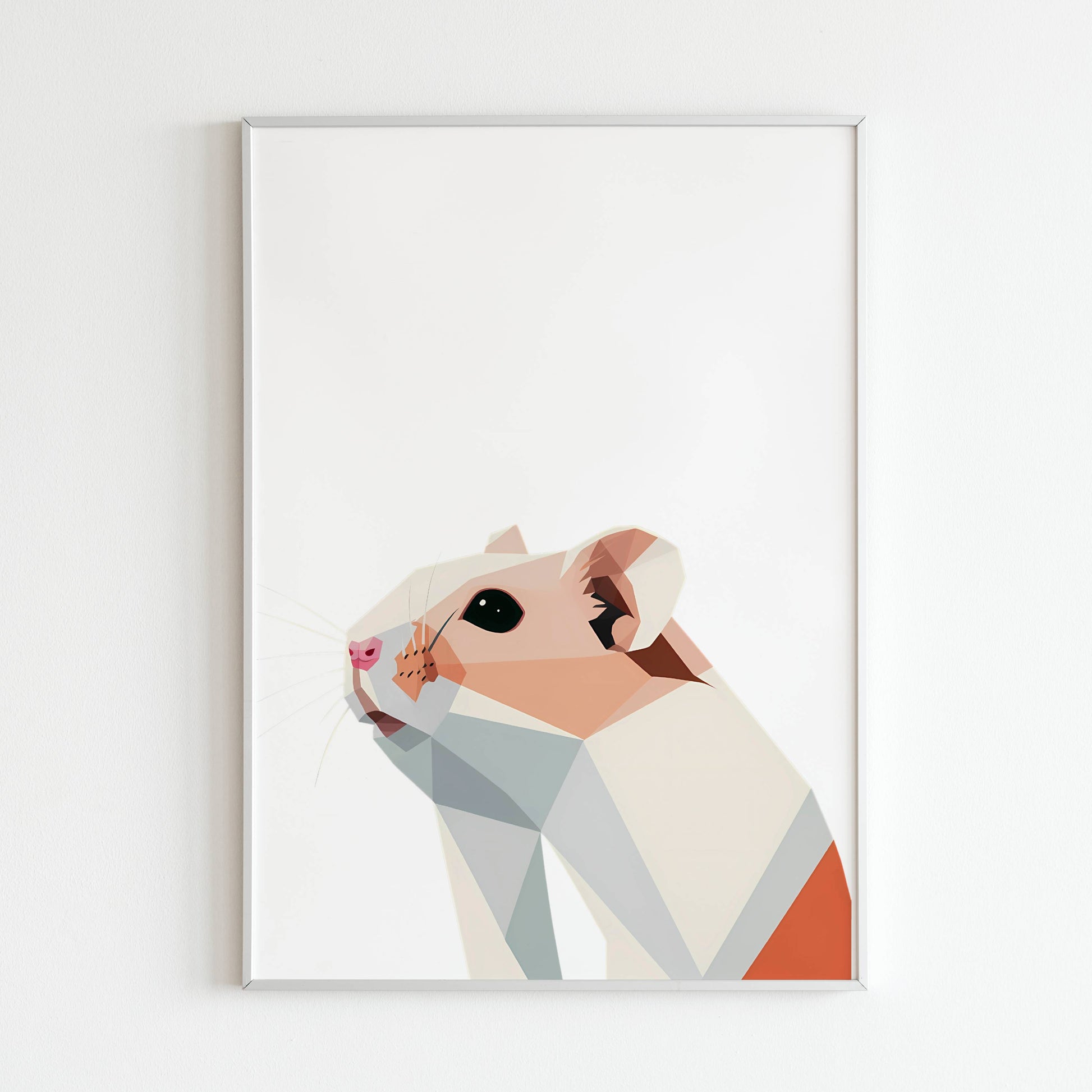 Downloadable minimalist art print of a hamster