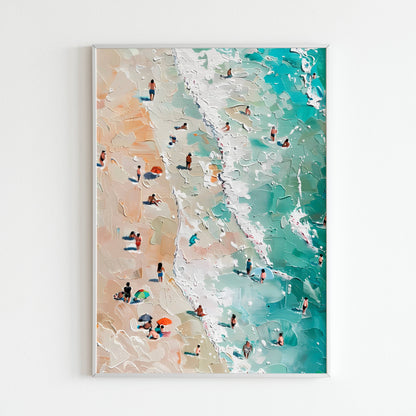 Downloadable abstract art print of a beach from an aerial perspective