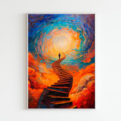 Downloadable abstract art print depicting a path towards the heavens