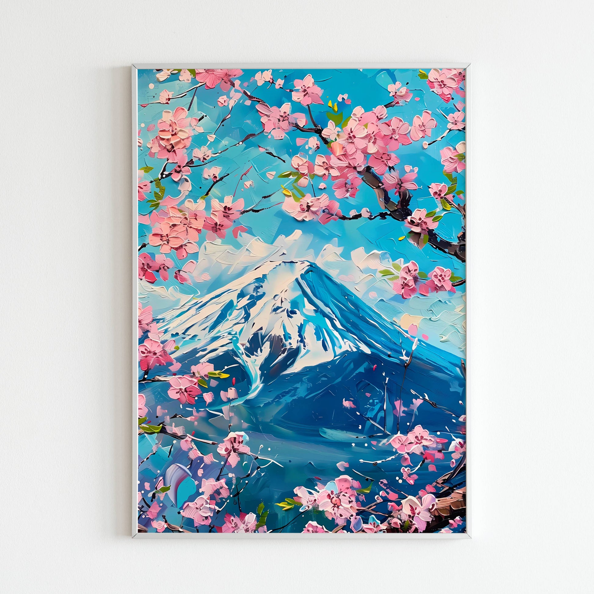 Downloadable abstract art print featuring Mount Fuji