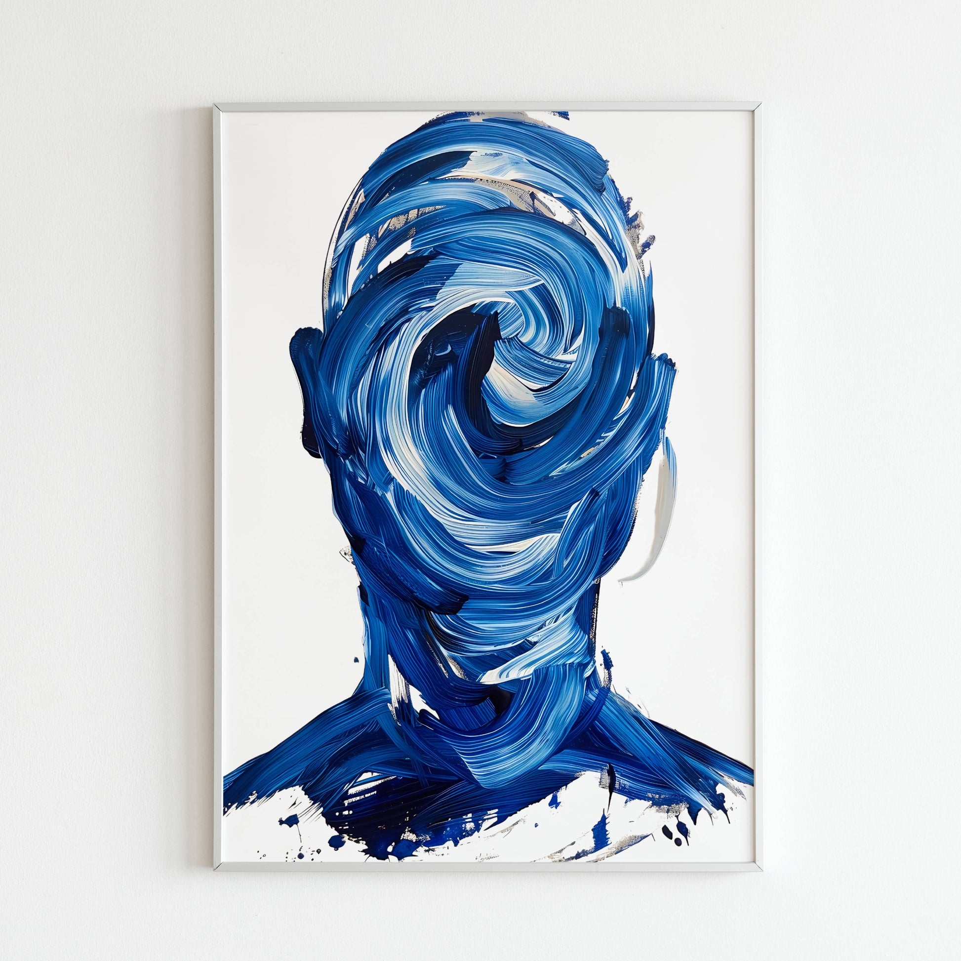 Downloadable abstract art print of a faceless portrait