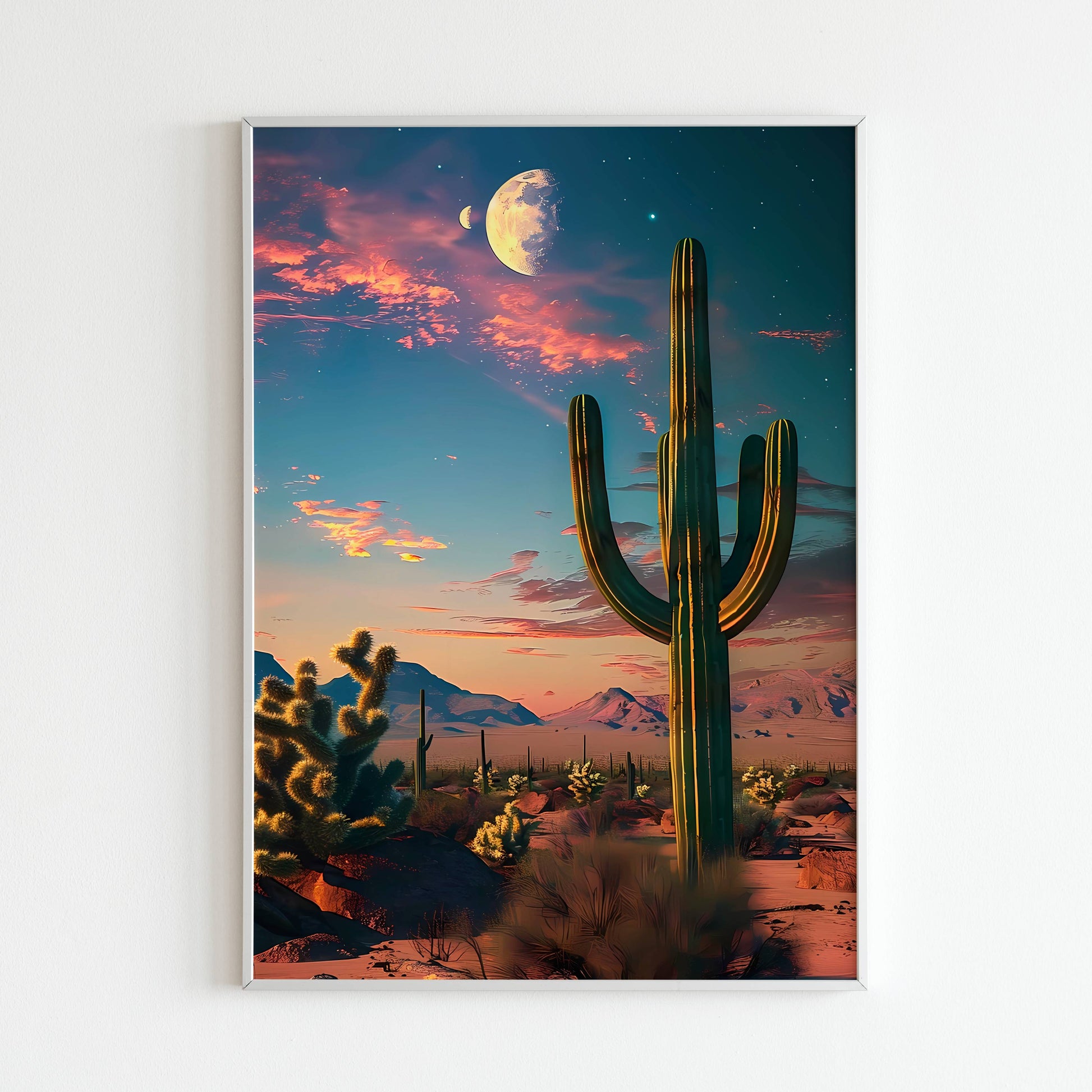 See the beauty of a cactus bathed in the moonlight with this printable poster (physical or digital).