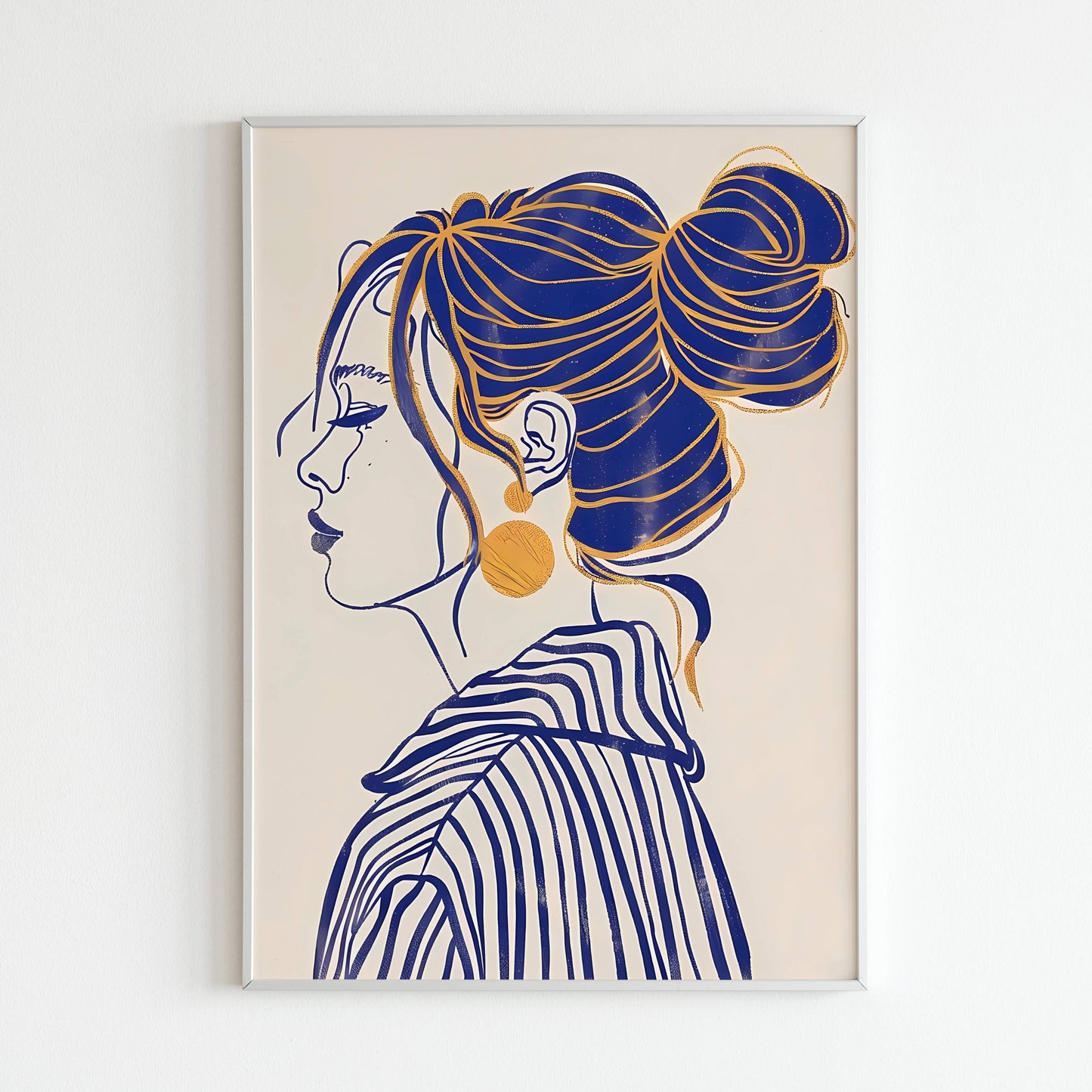 Celebrate the youthful charm of a woman with pigtails in this portrait poster (physical or digital)