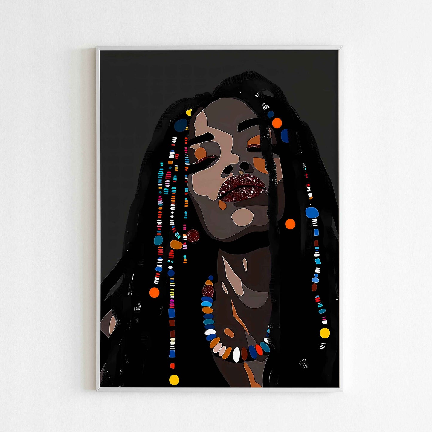 Beaded Locs Beauty(1 of 2) printable poster. Crown of Coils (Part 1 of 2). The first part of a series celebrating the beauty of beaded locs. Available for purchase as a physical poster or digital download