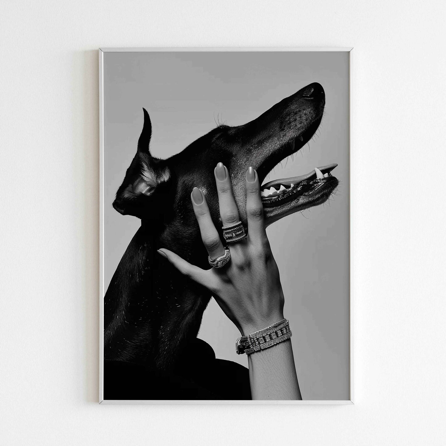 Enjoy the playful combination of a dog and diamonds with a Dog and Diamonds