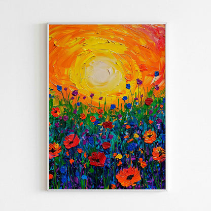 Bring the beauty of a wildflower sunset into your space with a Sunset Wildflowers printable poster (physical or digital)