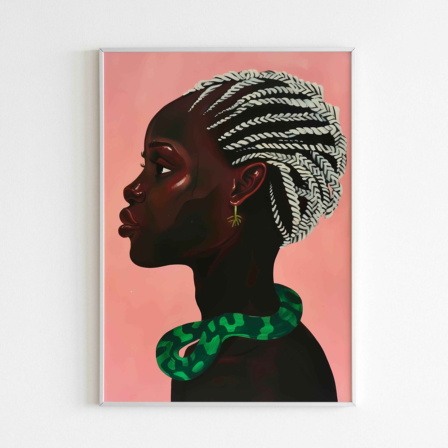 Downloadable Braided Woman abstract art print for a unique touch to your walls.