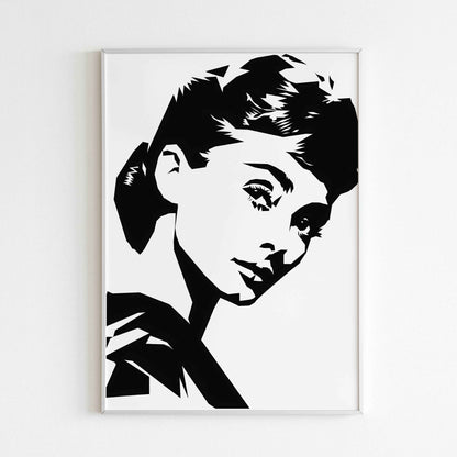 Downloadable Audrey Hepburn(2 of 2) abstract art print for a unique touch to your walls.