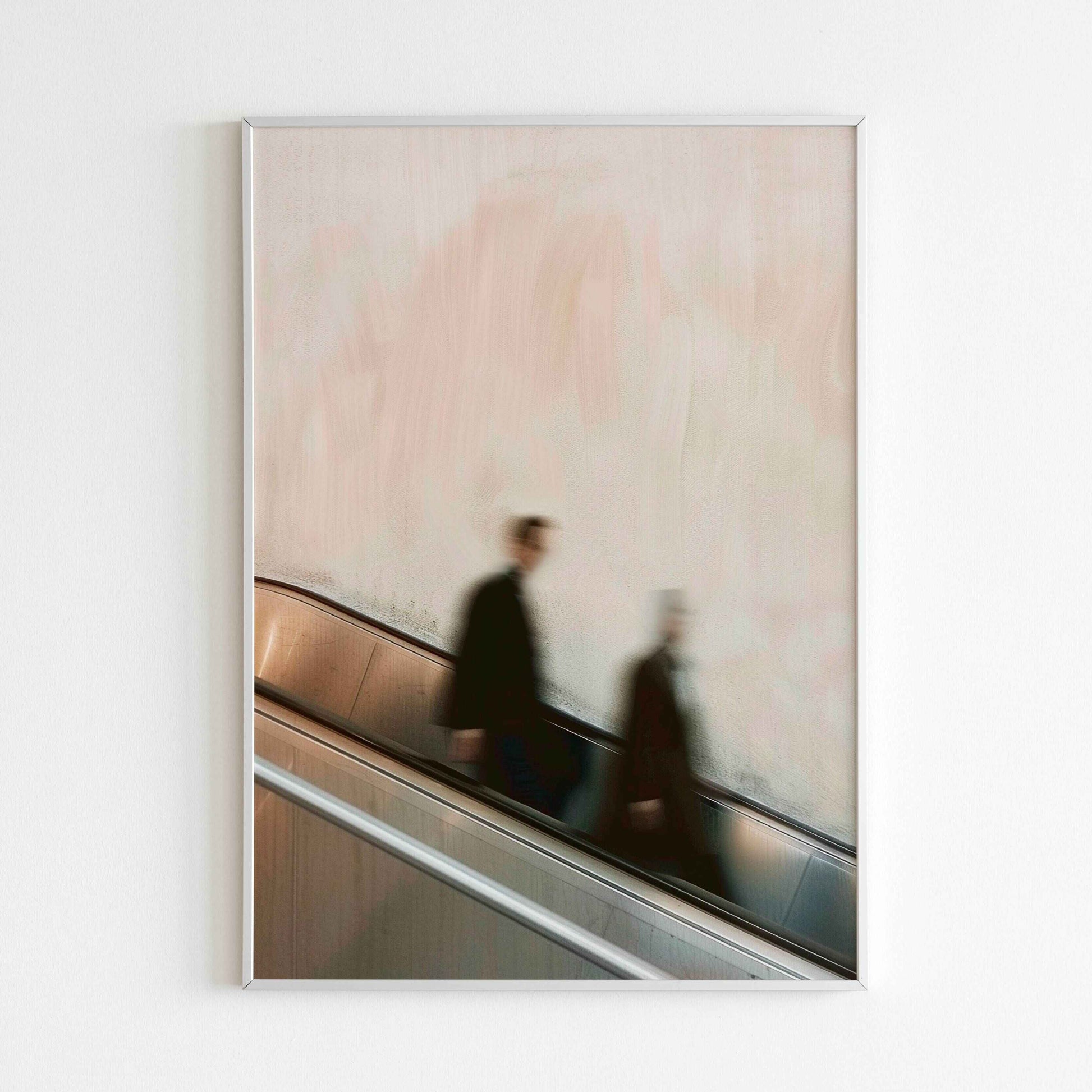 Downloadable On the Escalator abstract art print for a unique touch to your walls