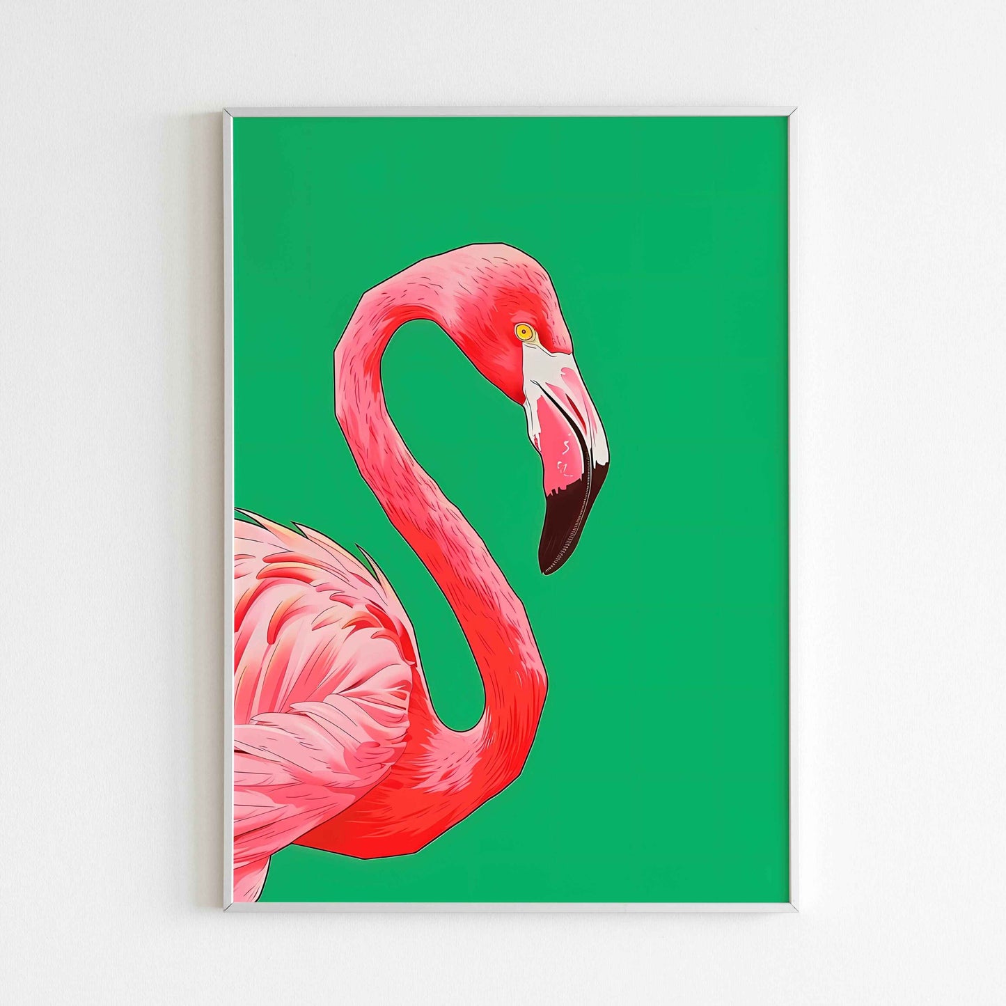 Downloadable Pink Flamingo abstract art print for a unique touch to your walls.