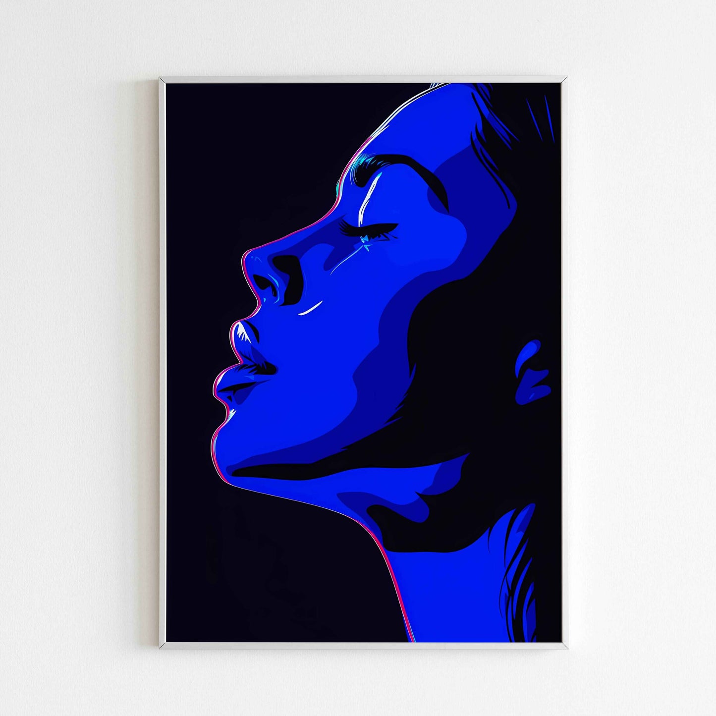 Downloadable Blue Profile abstract art print for a unique touch to your walls.