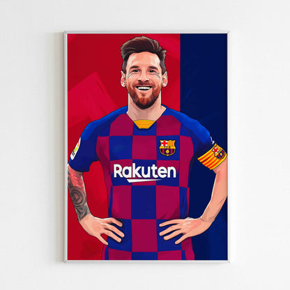 Downloadable Messi abstract art print for a unique touch to your walls.