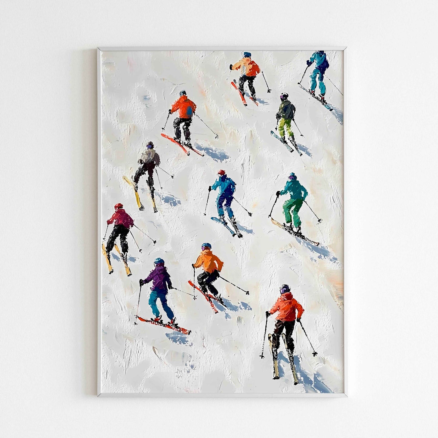 Downloadable Skiers' Symphony abstract art print for a unique touch to your walls.