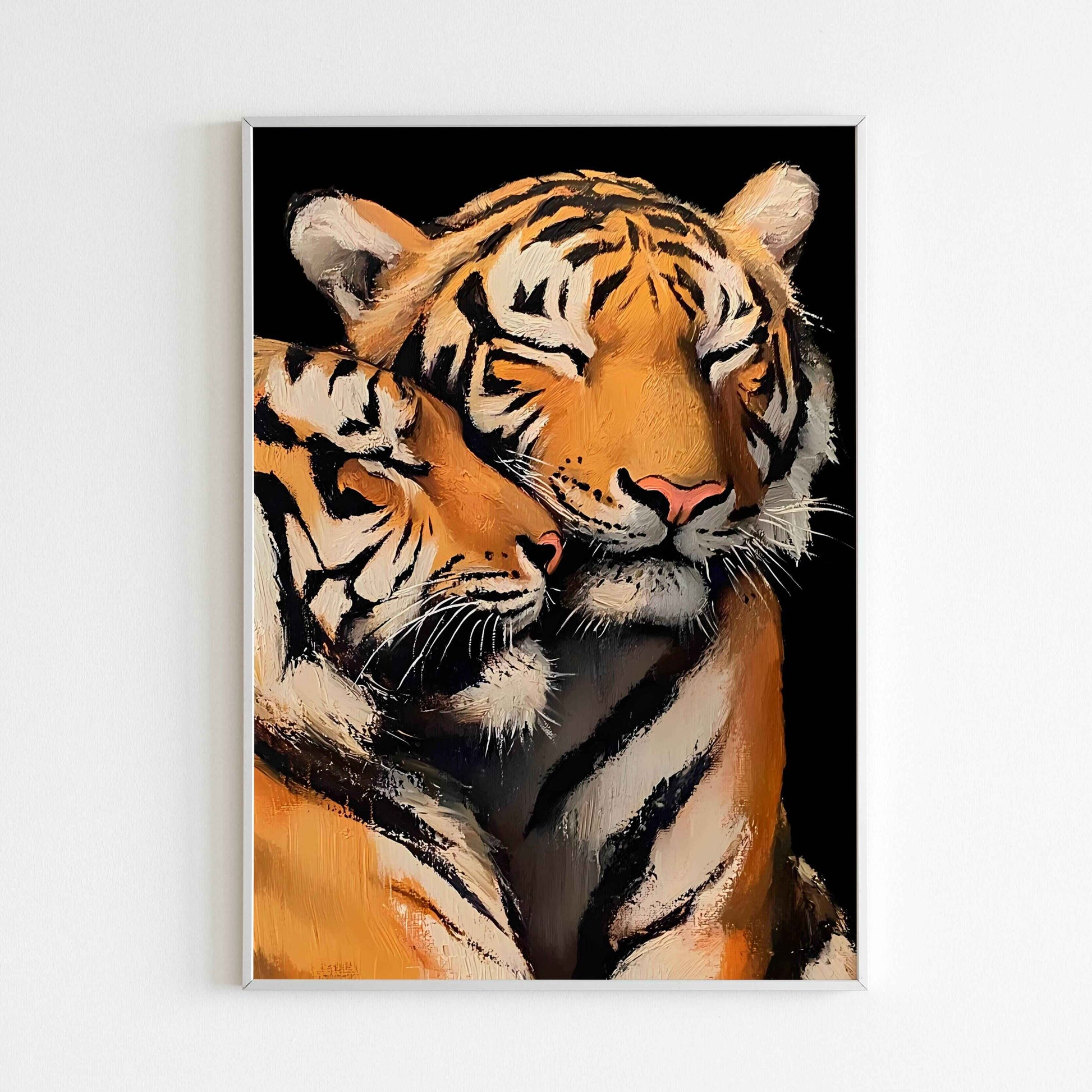 Downloadable Tiger Affection(1 of 2) abstract art print for a unique touch to your walls