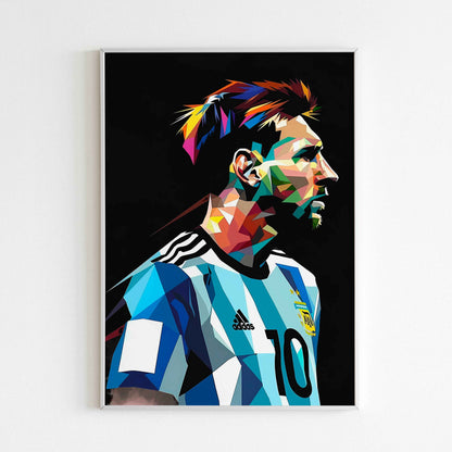 Downloadable Leo Messi Vector abstract art print for a unique touch to your walls.