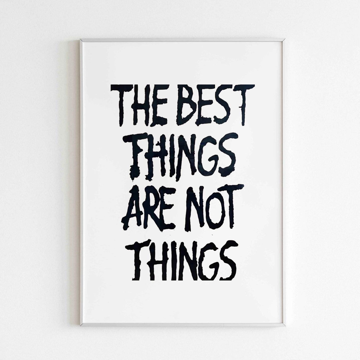 Inspirational quote wall art reminding you that true happiness comes from experiences, not possessions