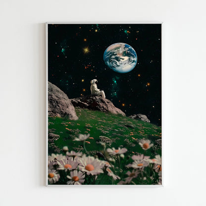 Experience the vastness of space and the astronaut's solitude with this printable poster (physical or digital)