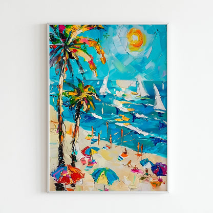 Escape to the tranquility of a blissful beachscape with this printable poster (physical or digital).