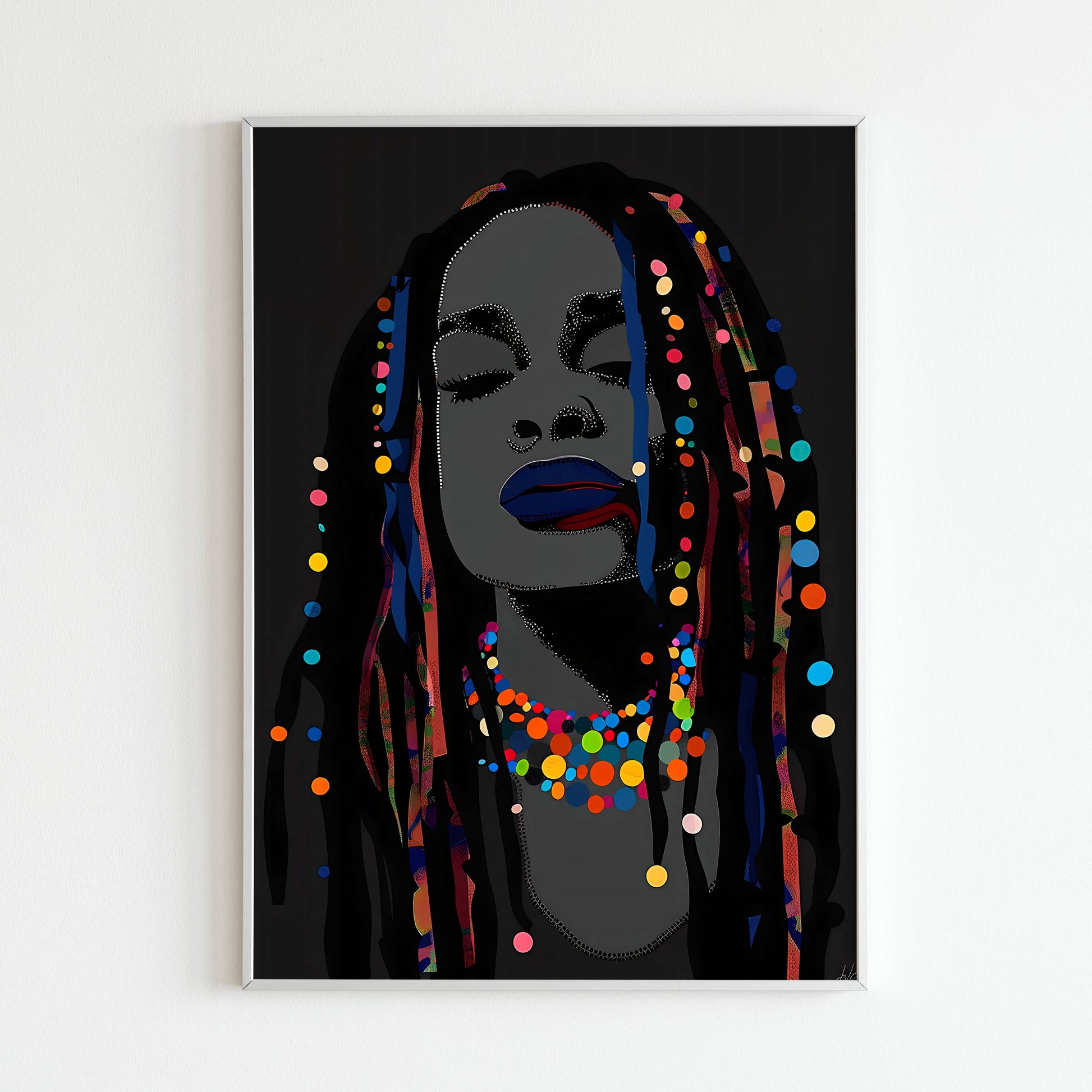 Celebrate the beauty of beaded locs with this hairstyle portrait (physical or digital)