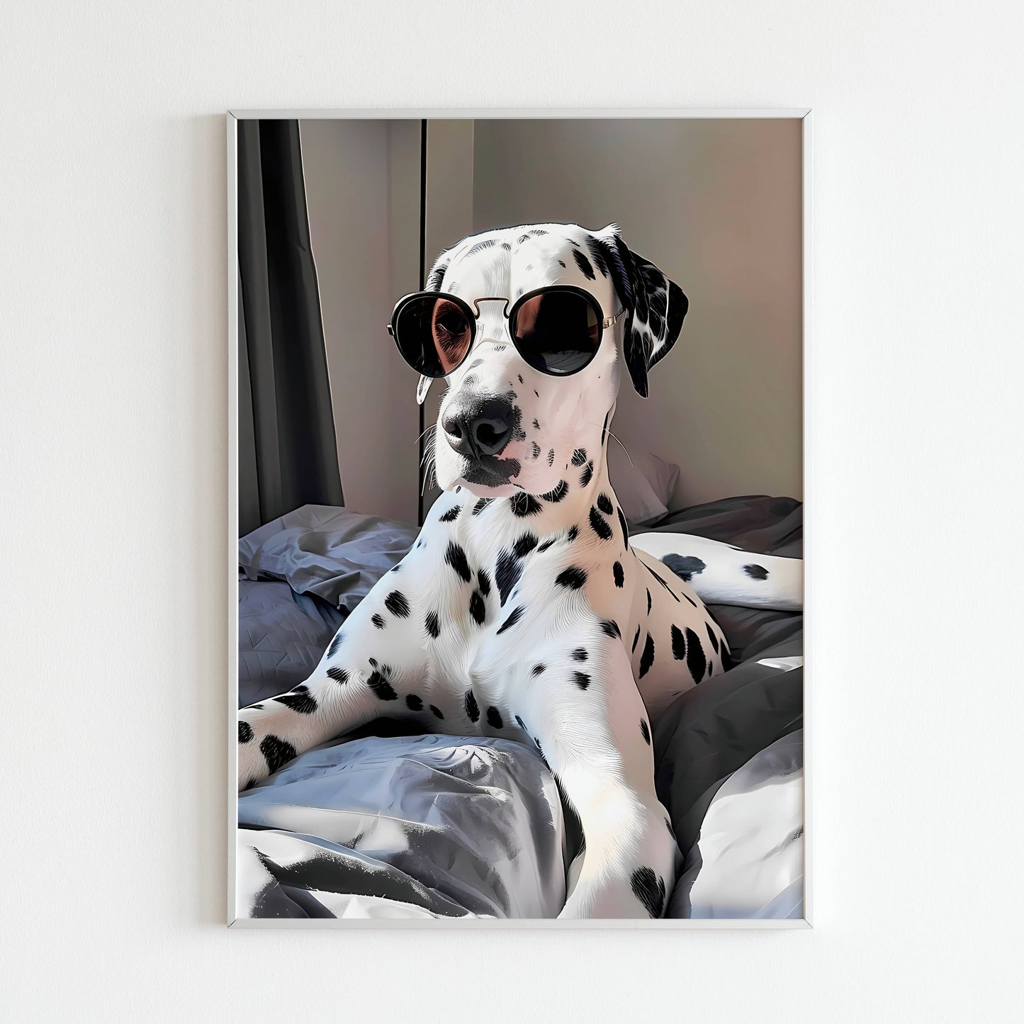 Capture the spotted charm and coolness of a Dalmatian with this printable poster (physical or digital).