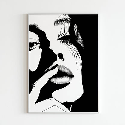 Explore the world in bold black and white with this vector art poster (physical or digital).