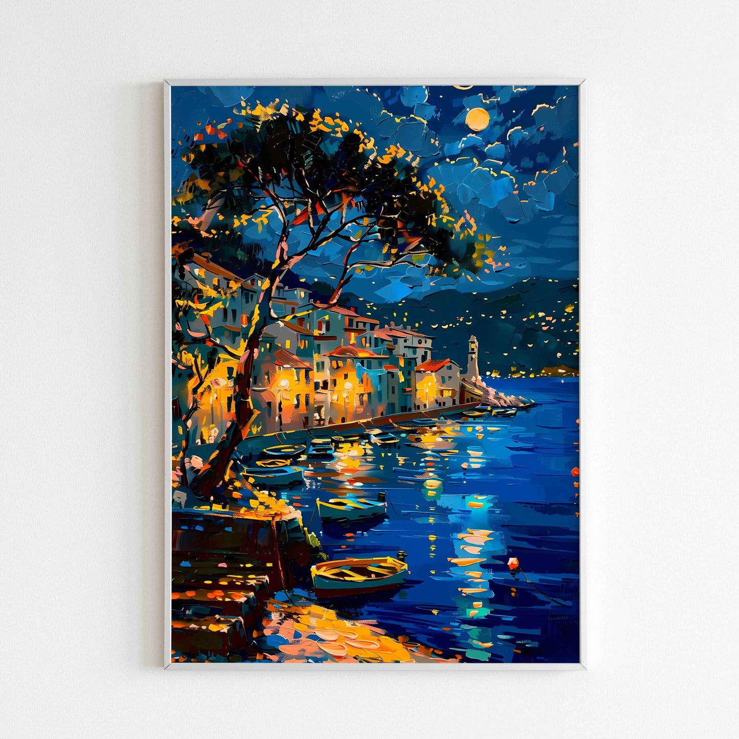 ream under the moonlight with a Moonlit Coast(1 of 2) seascape printable poster (physical or digital).