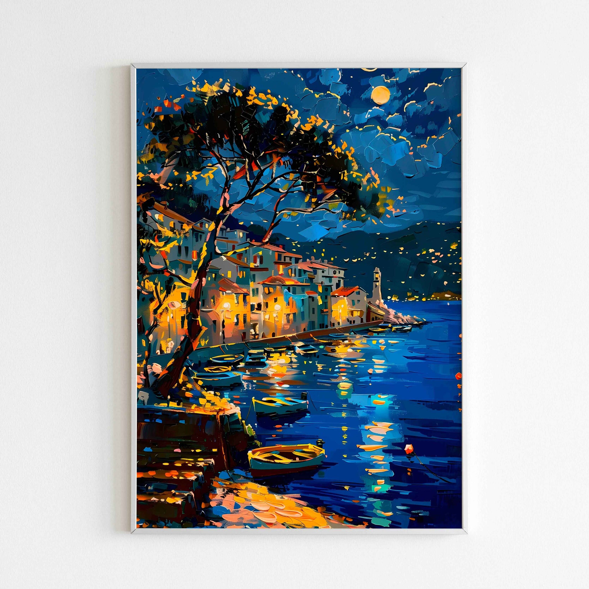 ream under the moonlight with a Moonlit Coast(1 of 2) seascape printable poster (physical or digital).