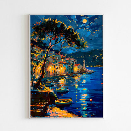 ream under the moonlight with a Moonlit Coast(1 of 2) seascape printable poster (physical or digital).