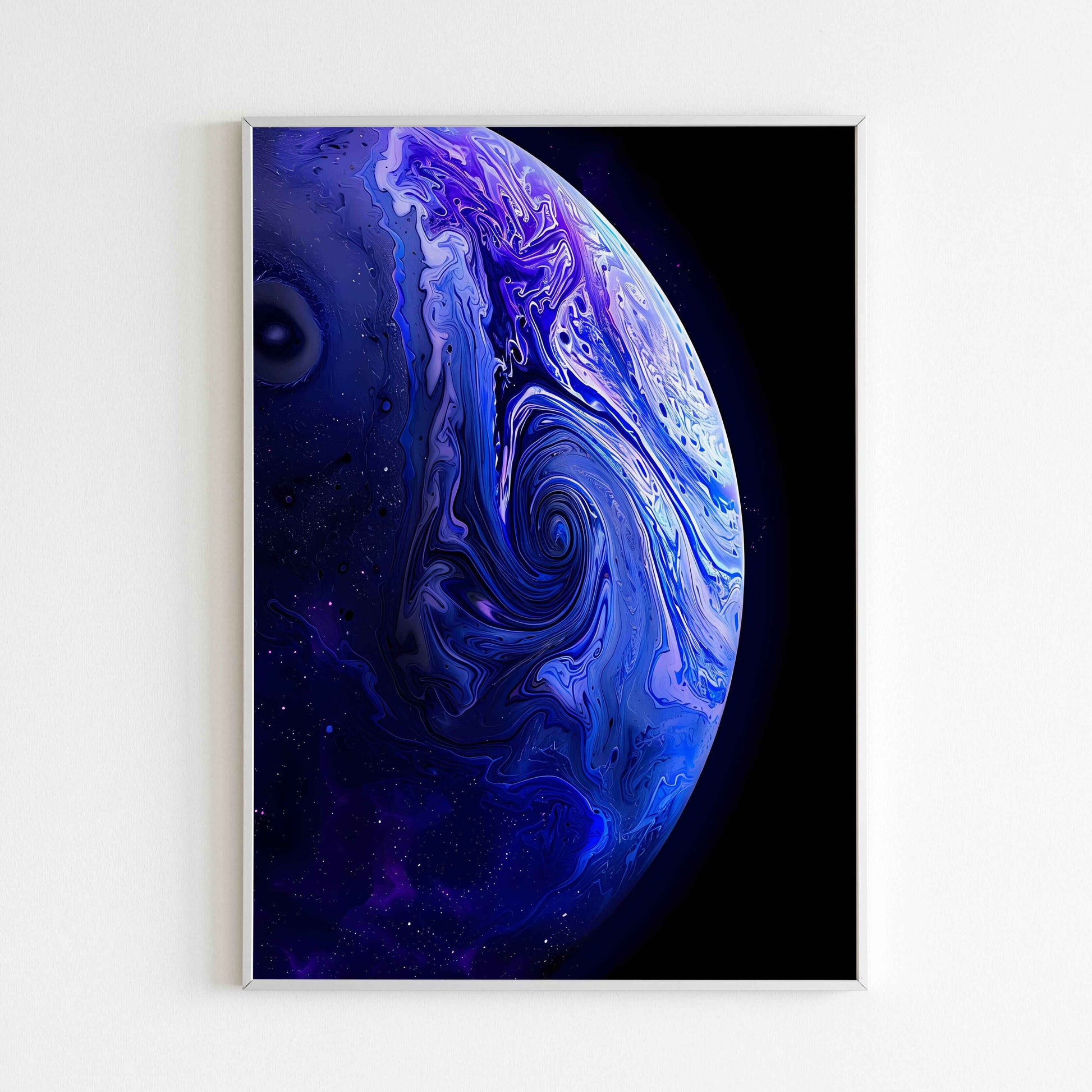 Planet printable poster. Gaze upon a distant planet, sparking your imagination about the universe. Available for purchase as a physical poster or digital download.