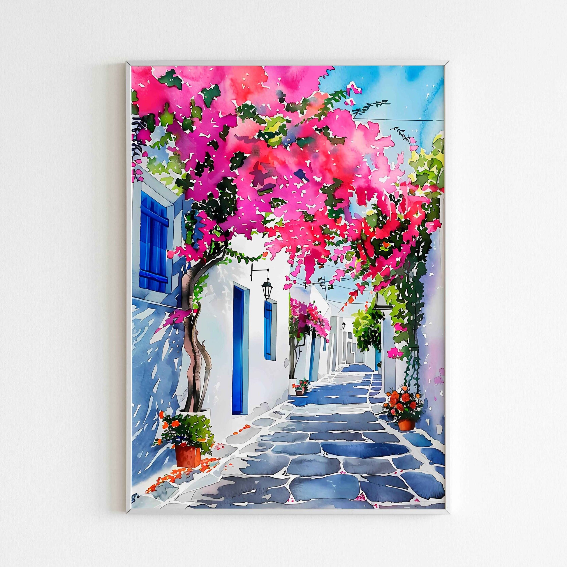 Capture the essence of a Greek street scene with this travel printable poster (physical or digital).