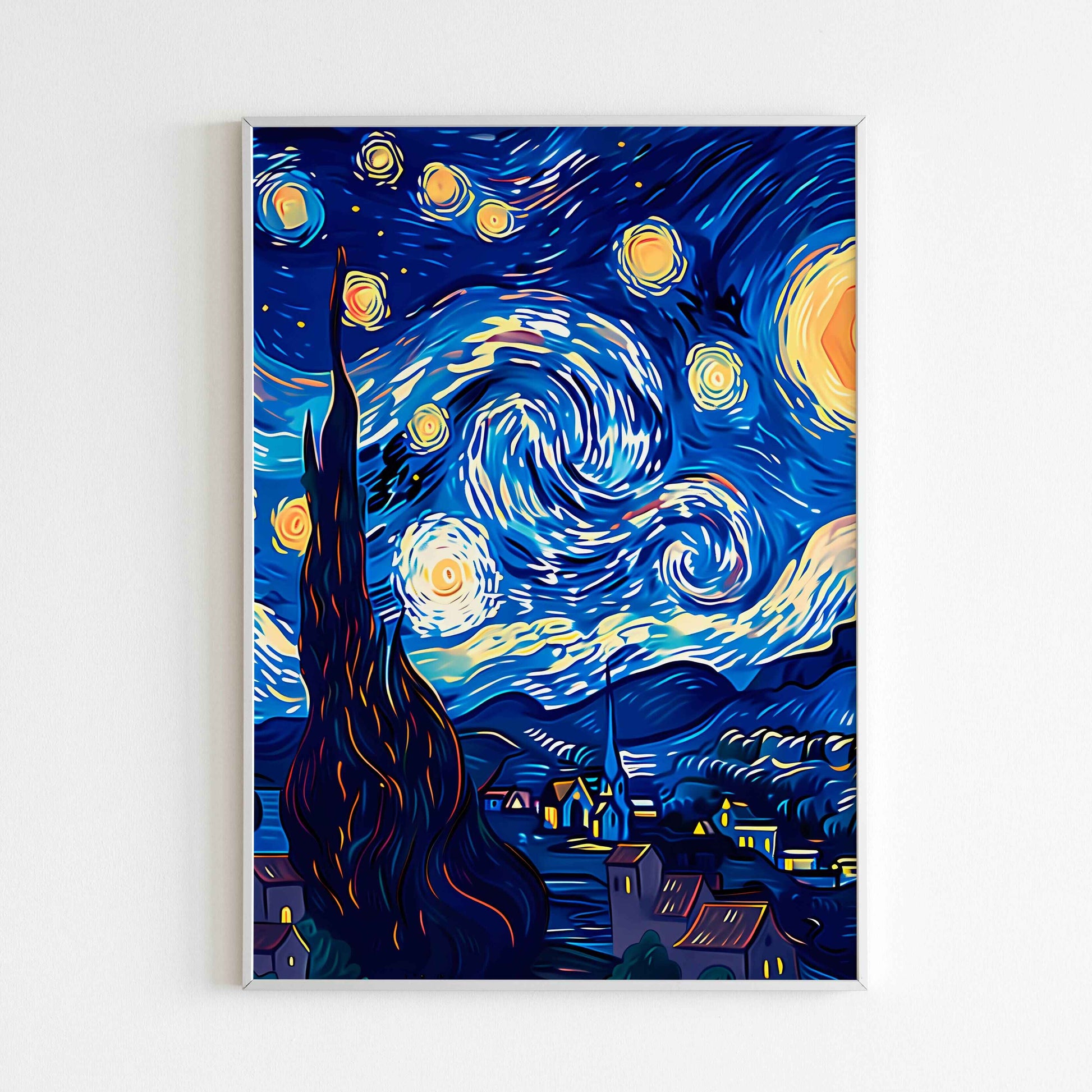 Gaze into the wonders of a starry night with this printable poster (physical or digital).