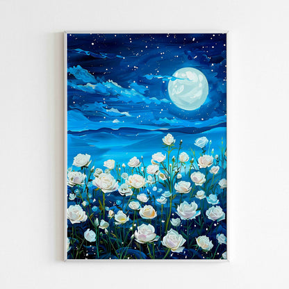 Dream under the moonlight with the first part of this seascape with a printable poster (physical or digital).