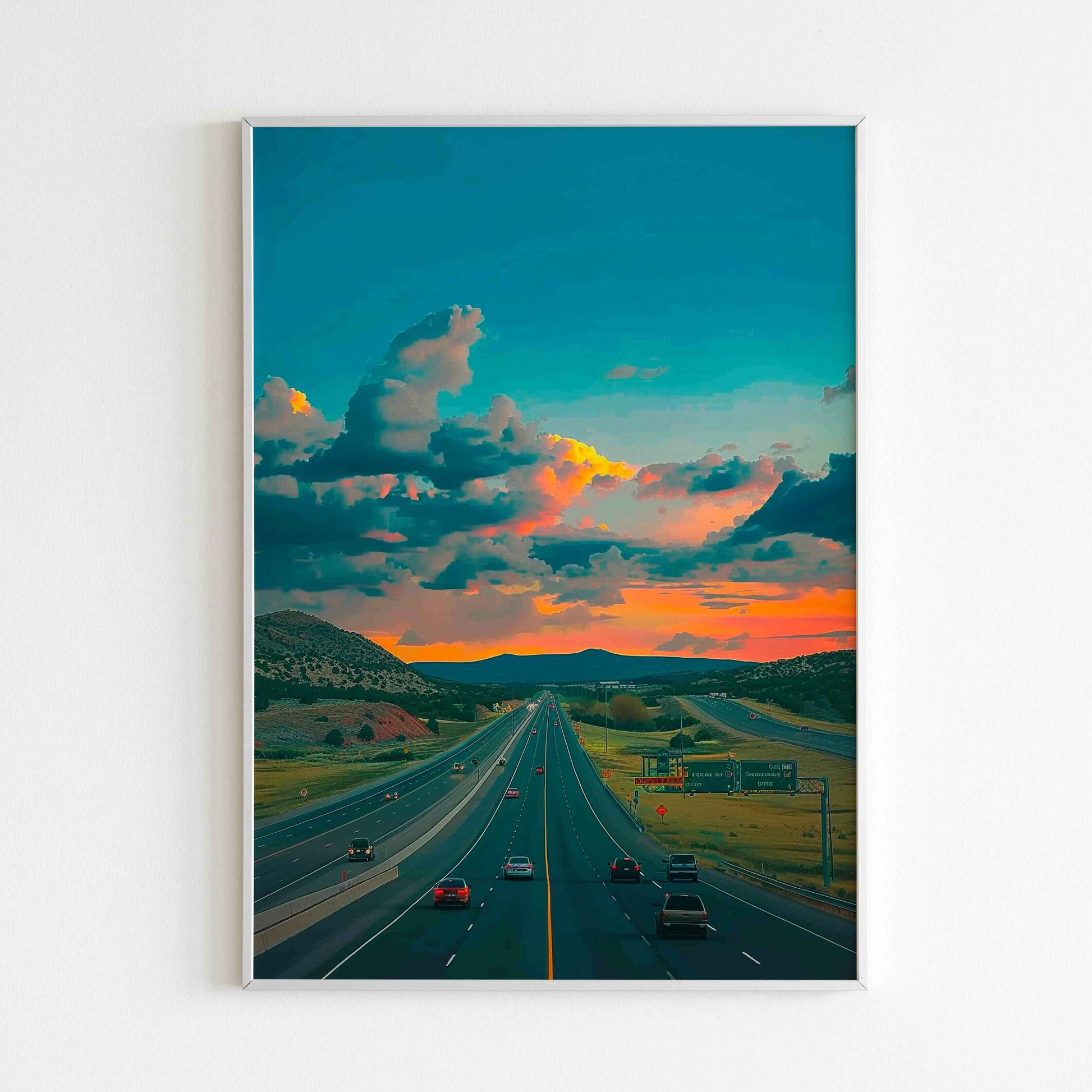 Hit the open road with a Highway travel printable poster (physical or digital).